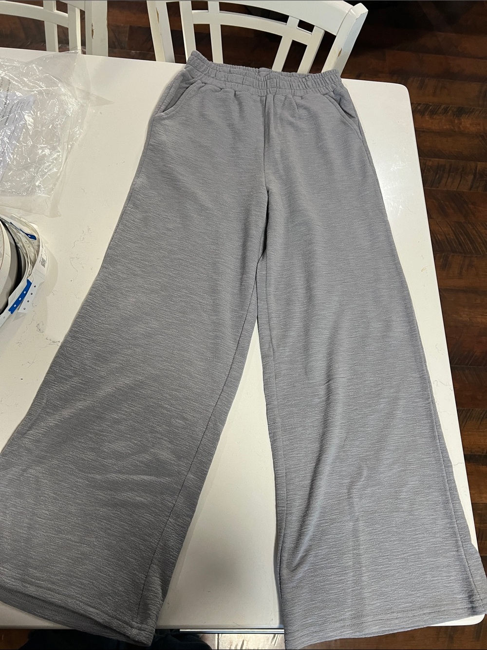 Zenana Outfitters Wide Leg Lounge Pants - Light Gray